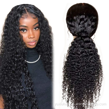 Wholesale India Curly Virgin Human Hair Pre Plucked with Baby Hair Wigs Lace Front Human Hair Wigs for Women Natural Color